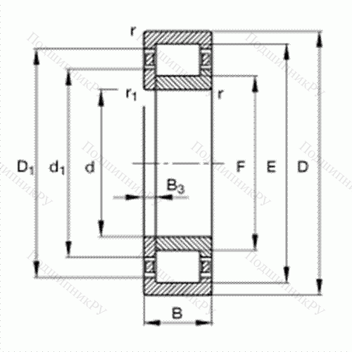 Подшипник роликовый радиальный NUP 2232-E-M 1 от производителя  FAG Подшипник роликовый радиальный NUP 2232-E-M 1 от производителя  FAG