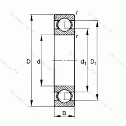 Подшипник шариковый радиальный 61815-Y от производителя  FAG Подшипник шариковый радиальный 61815-Y от производителя  FAG