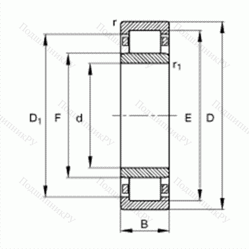 Подшипник роликовый радиальный NU 2332-E-M 1 от производителя  FAG Подшипник роликовый радиальный NU 2332-E-M 1 от производителя  FAG